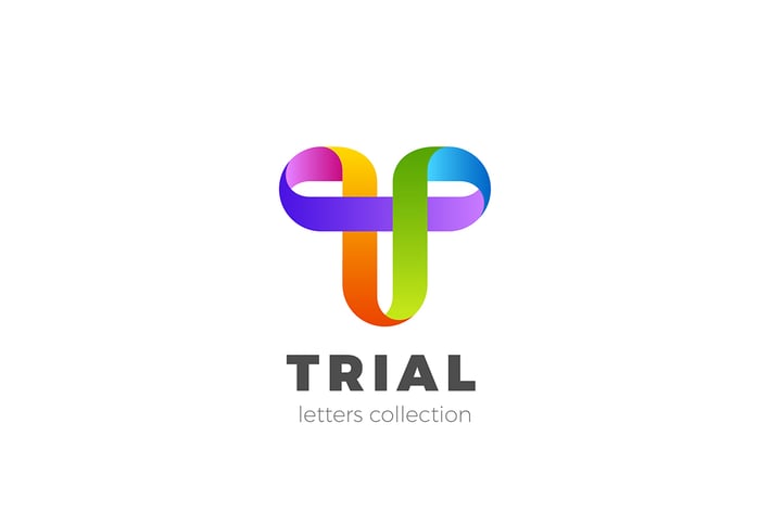 Letter T Logo design 3D Ribbon style