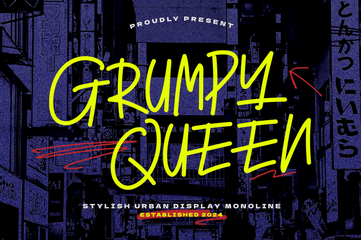 Grumpy Queen – Handwritten Font