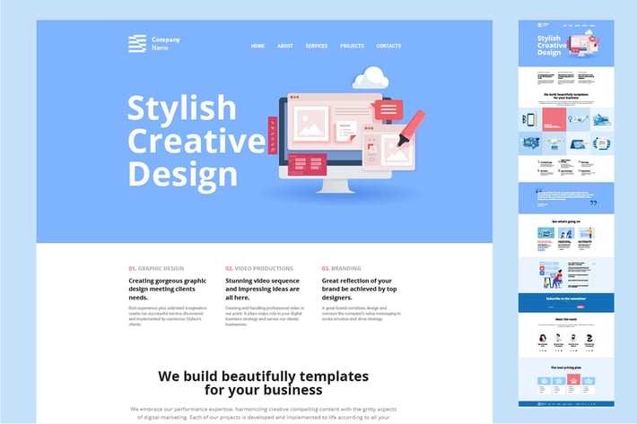 One Page Website Design Template
