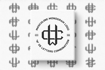 W (A-Z) Monogram Logo Creator Pack Vol.4