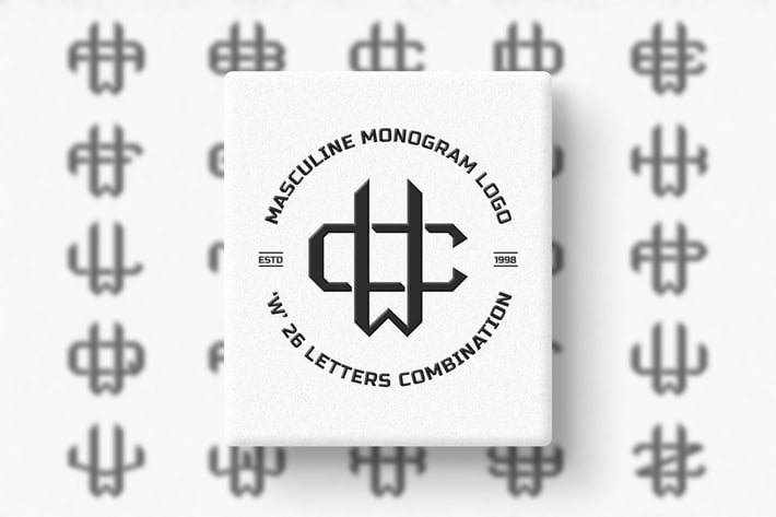 W (A-Z) Monogram Logo Creator Pack Vol.4
