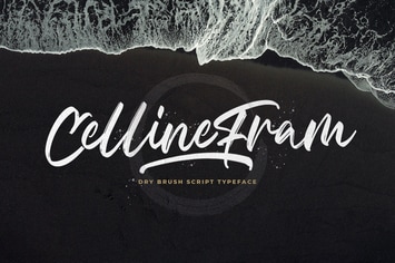 Celline Fram - Textured Brush Font