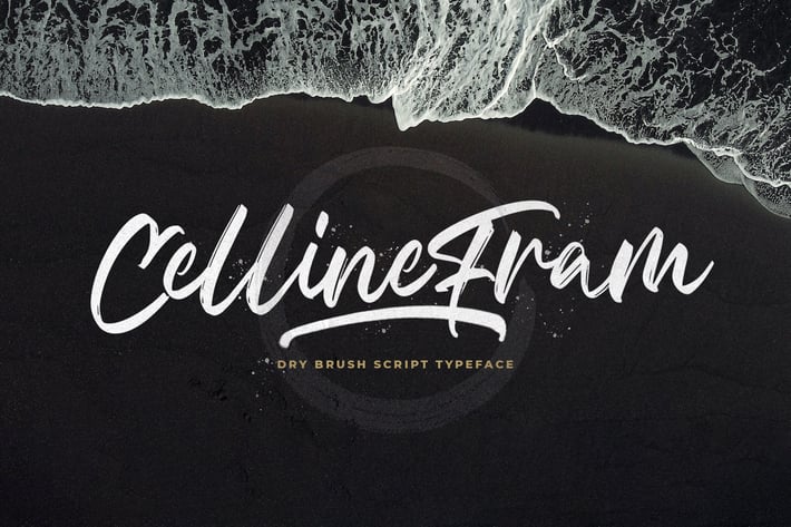 Celline Fram - Textured Brush Font