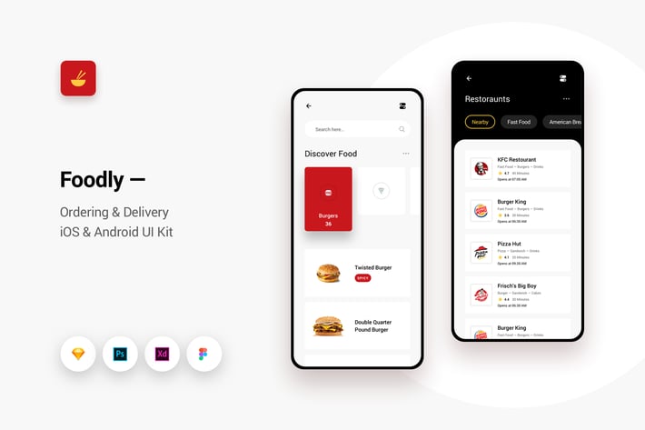 Foodly - Ordering Delivery iOS & Android UI Kit 5