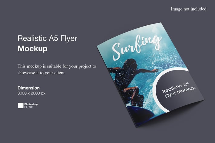 Realistic A5 Flyer Mockup
