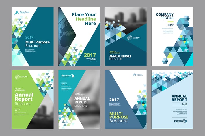 Brochure, annual report, flyer design templates