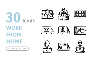 30 Work From Home Icons