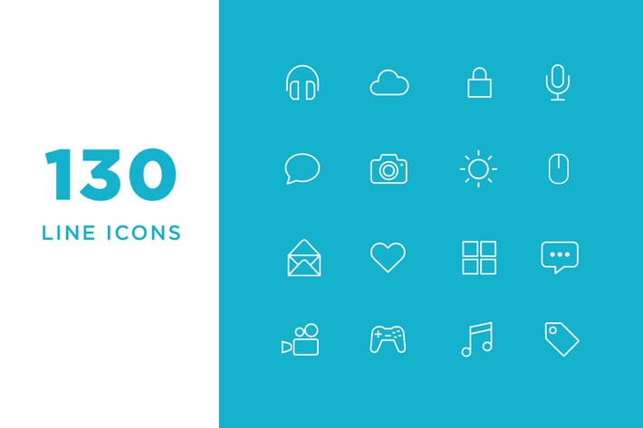 Vector Line Icons and Font