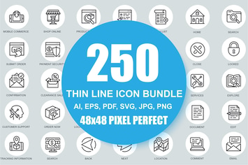 Set of Business Line icons