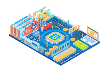 Isometric Bitcoin Mining in Circuit Board Concept