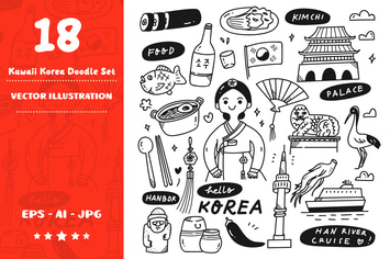 Kawaii Korea Doodle Set