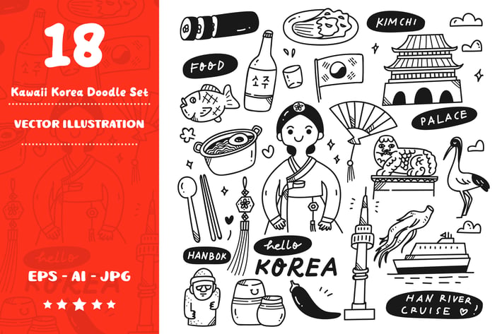 Kawaii Korea Doodle Set