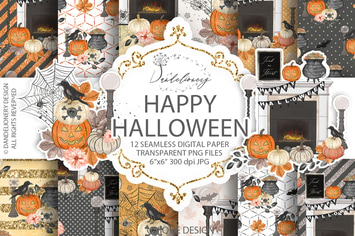 Happy Halloween digital paper pack
