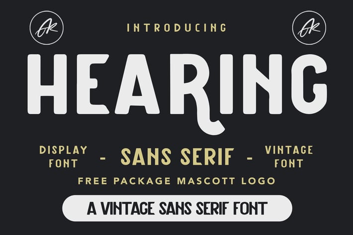 Hearing - Vintage Sans Serif Font