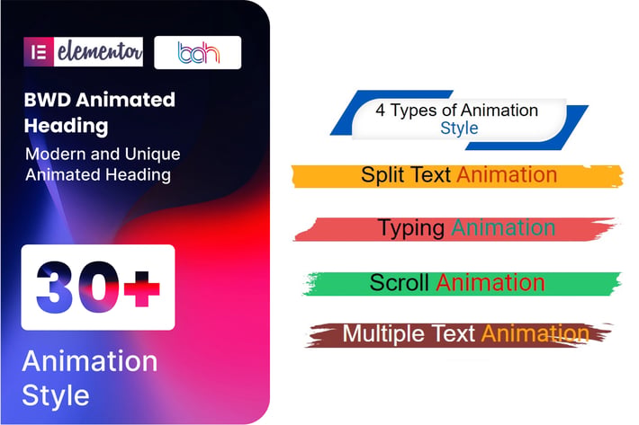 BWD Animated Heading addon for elementor