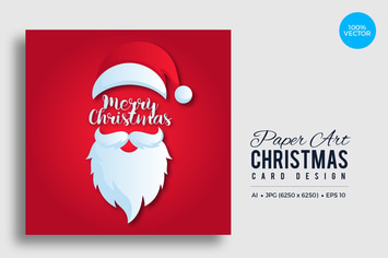 Merry Christmas Square Vector Card Vol.2
