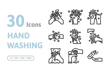 30 Hand Washing Icons