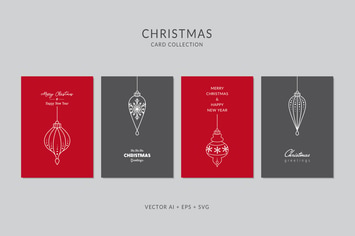 Christmas Greeting Card Vector Set