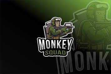 Monkey Squad Esport Logo Template