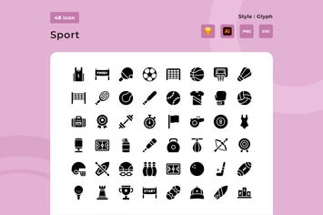 Sport Glyph Style Icon Pack