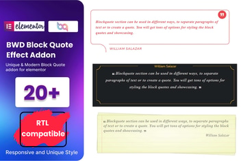 Block Quote addon for elementor