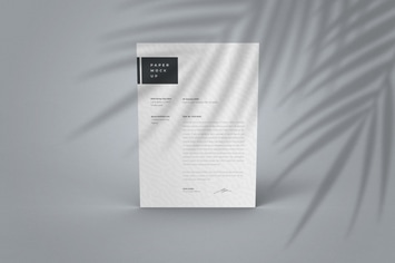 A4 Paper Mockup PSD Template with Shadow Overlay
