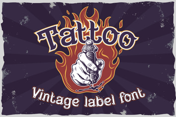 Fire Needle - Tattoo Salon Label Font