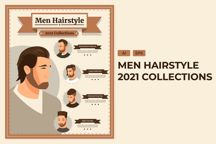 2021 Men Hairstyle - Informational  Infographics