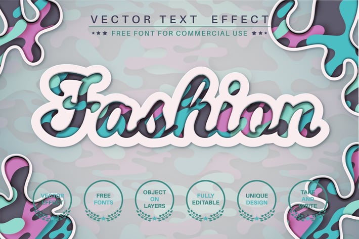 Fashion - editable text effect, font style