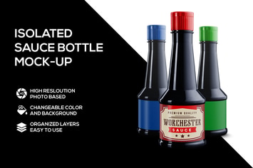 Plastic sauce bottle mockup