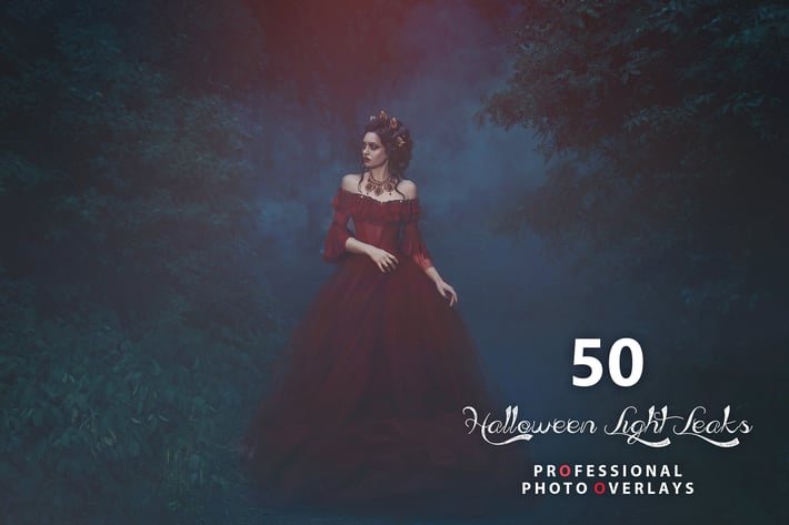 50 Halloween Light Leaks Photo Overlays