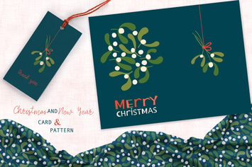 Mistletoe Greeting Card and Pattern