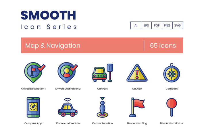 65 Map and Navigation Icons