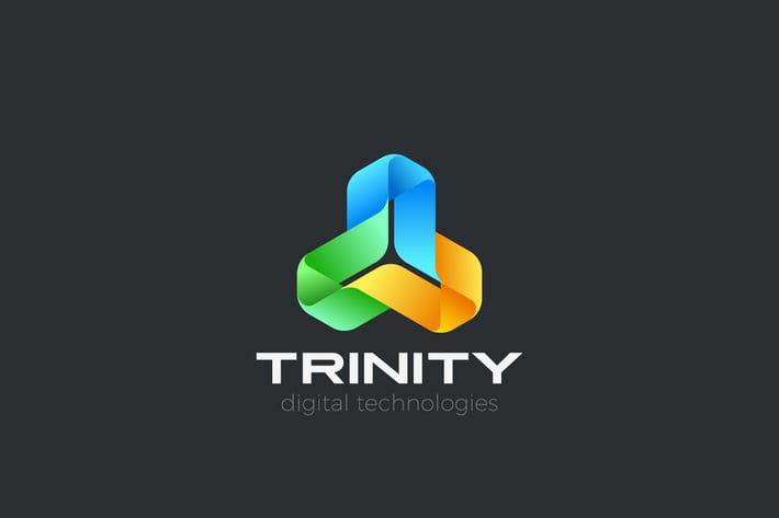 Logo Social Teamwork Triangle Trinity Ribbon Loop