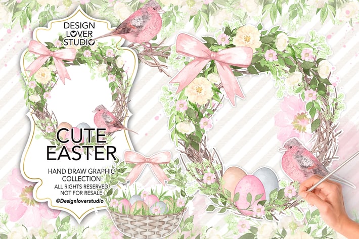 Watercolor Cute Easter design