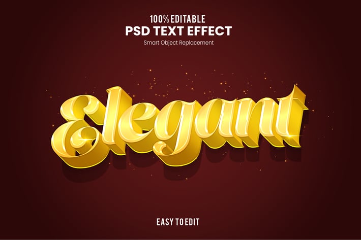 Elegant 3D PSD Text Effect 