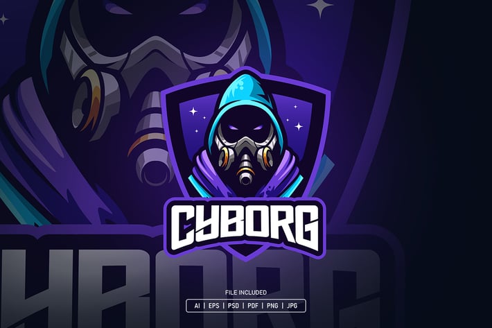 Cyborg gas mask esport logo
