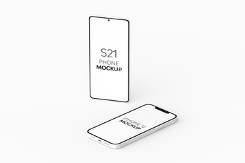 S21 Phone & iPhone 12 Mockup