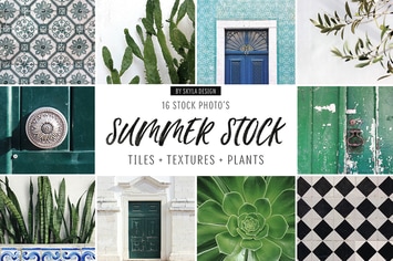 Summer stock, tiles, texture, plants