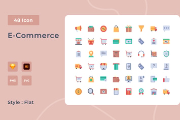 E-Commerce Flat Style Icon Pack