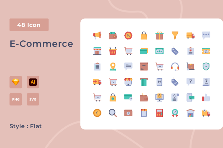E-Commerce Flat Style Icon Pack