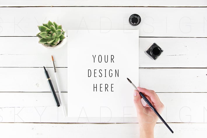 Feminine artist mockup