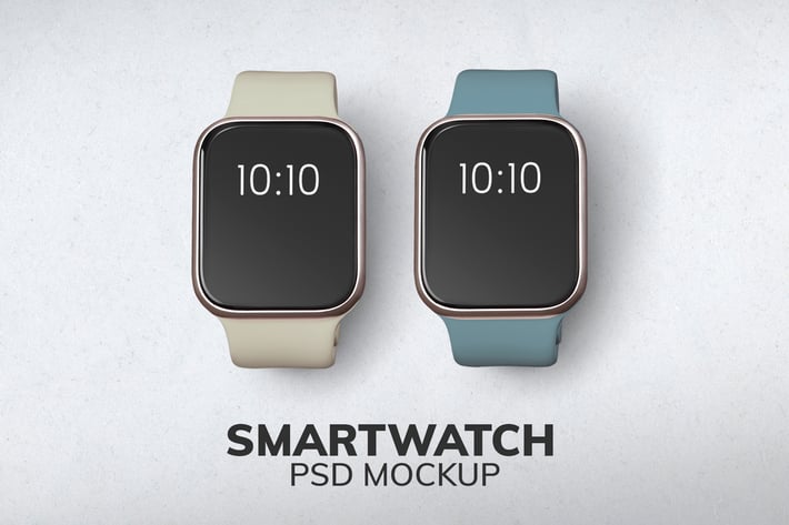 Smartwatch screen mockup digital device set