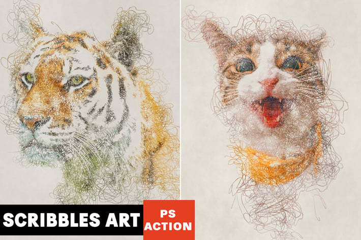 Scribbles Art Photoshop Action