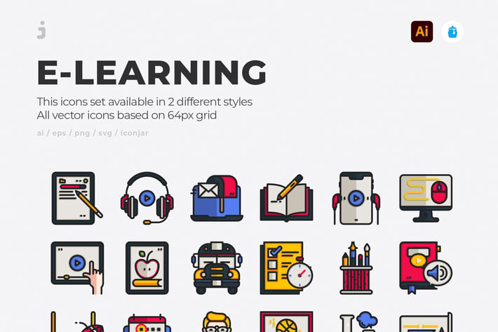 30 E-Learning Icons