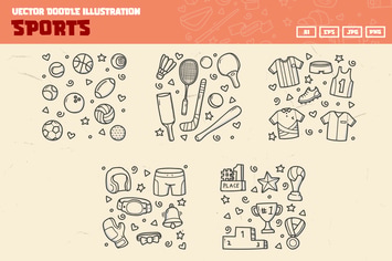 Sport doodle collection