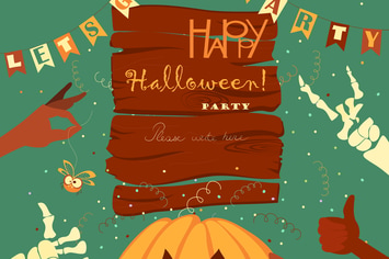 Trick or treat. Halloween poster background card. 
