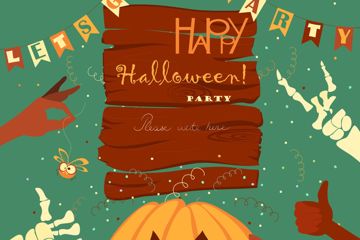 Trick or treat. Halloween poster background card. 