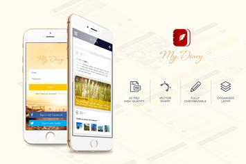 My Diary - UI Mobile Kit