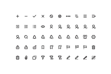Thin Line UI Icons Pack Pixel Perfect